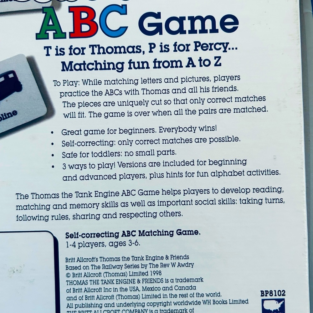 Thomas The Tank Engine And Friends ABC Game- Vintage - Picture 6 of 6
